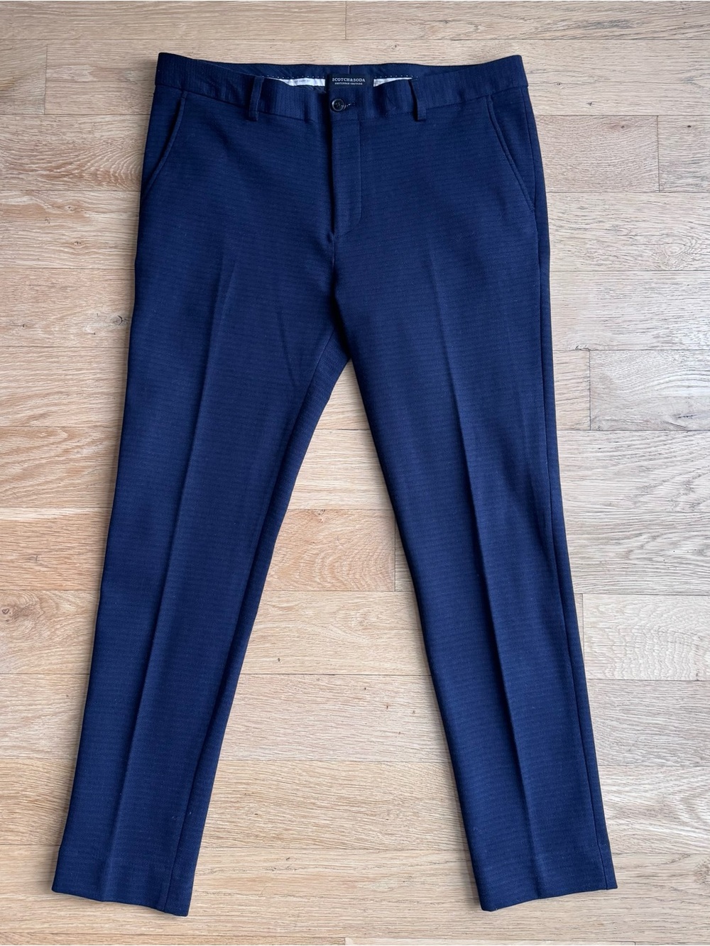Scotch & Soda Men's Navy Dress Pants - Classic Tailored Fit